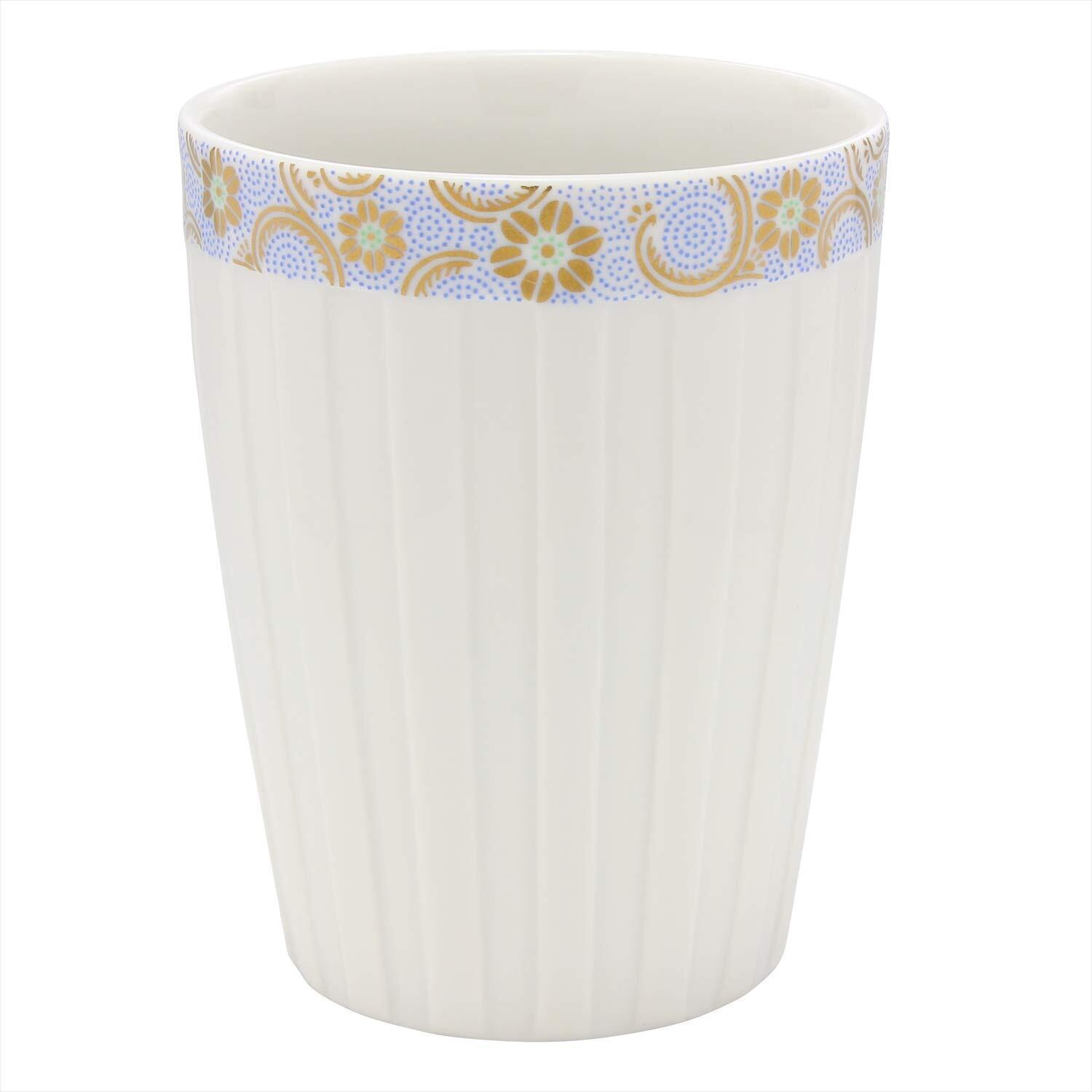 Kutani ware free cup white jukusa five colors arabesque blue color 32K18S7D