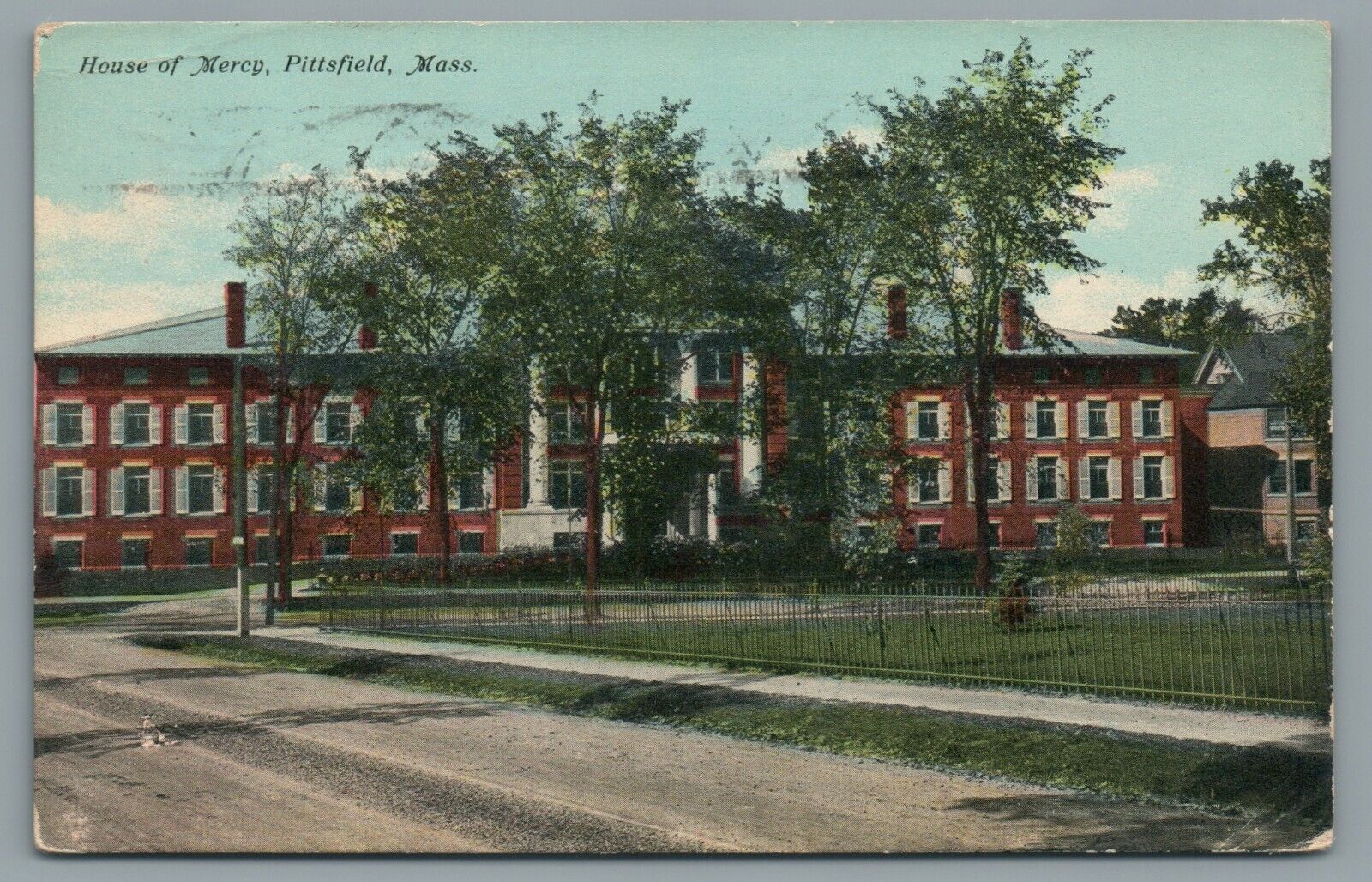 House of Mercy Hospital Pittsfield MA Divided Back Vintage Postcard c1911