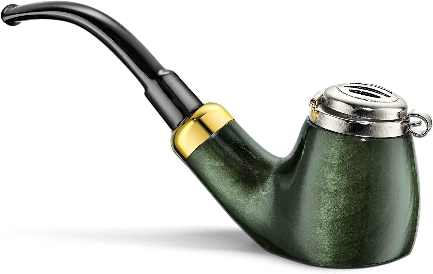 Mr. Brog Full Bent Smoking Tobacco Pipe - Model No: 21 Old Army Green - Pear Woo