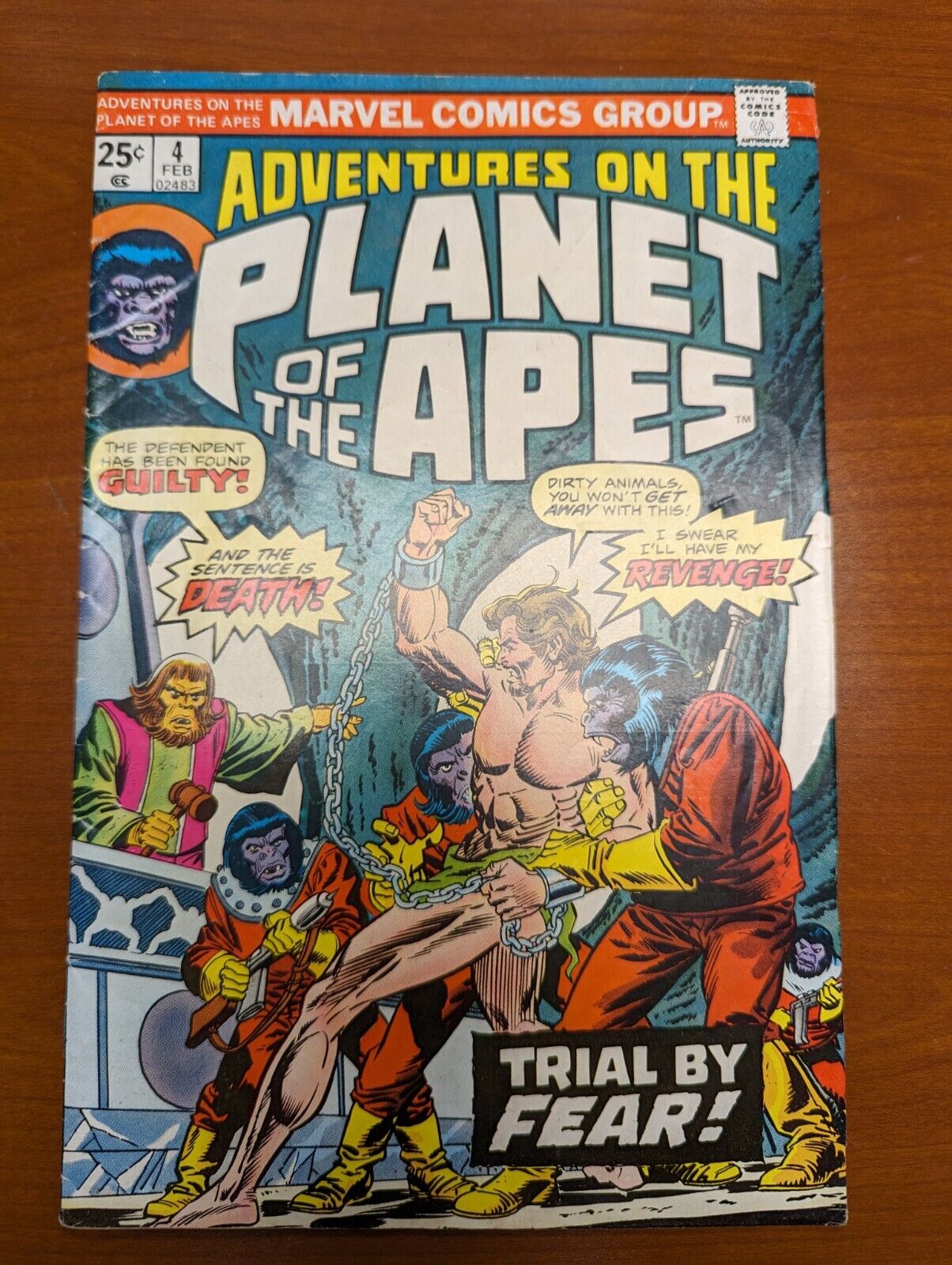 Adventures on The Panet of the Apes #4 VG+/F - 2/76 movie adaptation - Clean 