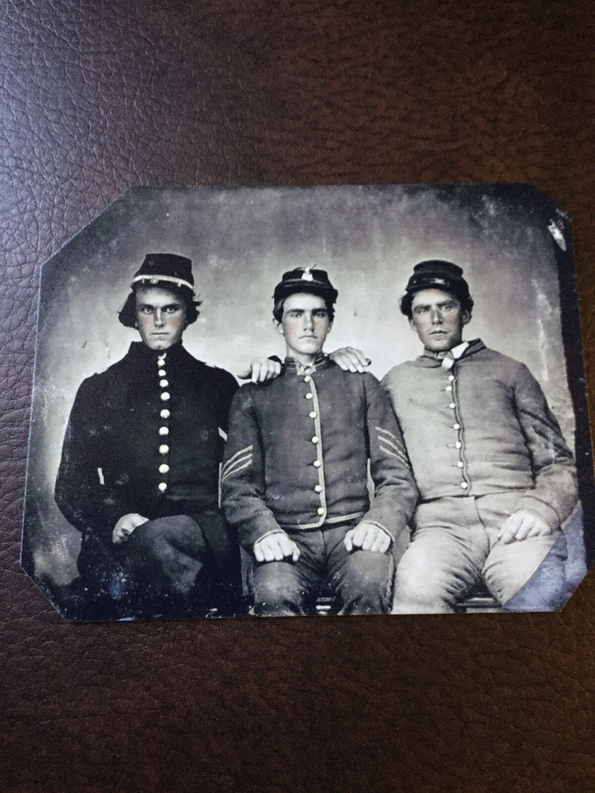  3 Amigos Civil War Military Soldiers tintype C947RP