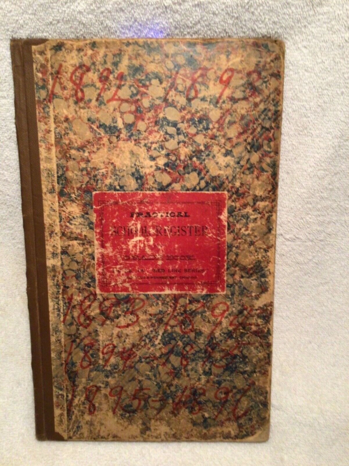Antq. Ledger School Register & Grade Book 1892-96 Steele Township Daviess Co. IN