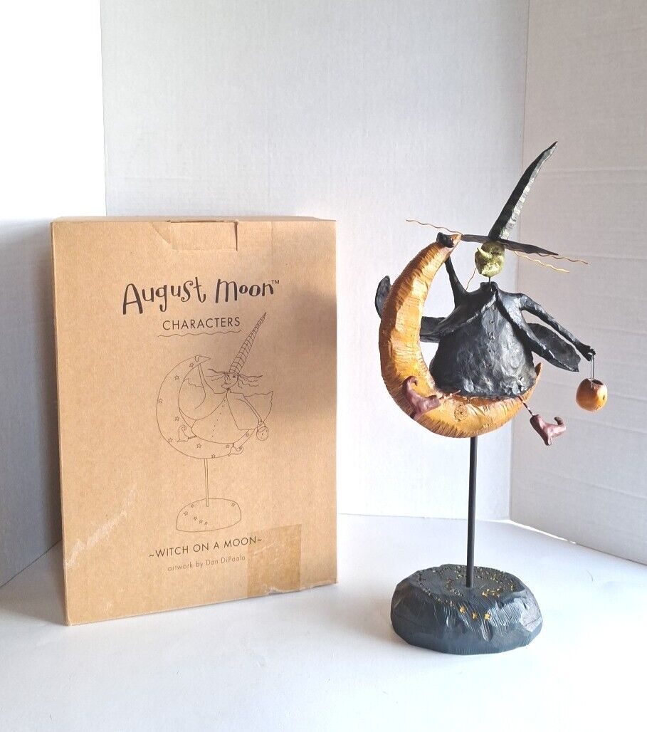 August Moon Halloween Witch On A Moon - 2003 By DAN DiPAOLO - RETIRED W/Box