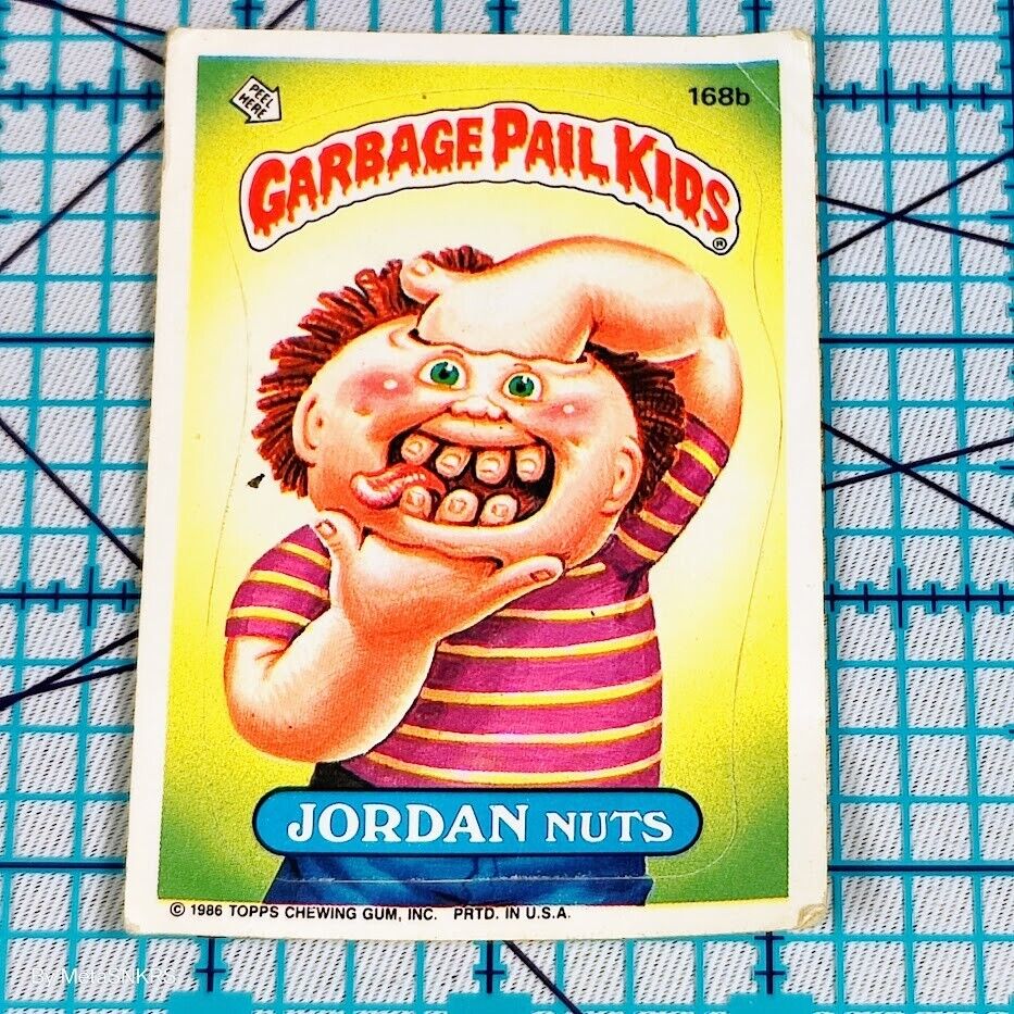 Garbage Pail Kids Series 5 Card 168b Jordan Nuts 1986 Sticker Vintage 80\'s Funny