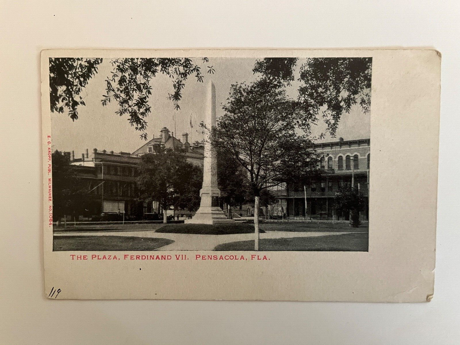 Pensacola, Florida - The Plaza Ferdinand VII - UDB postcard