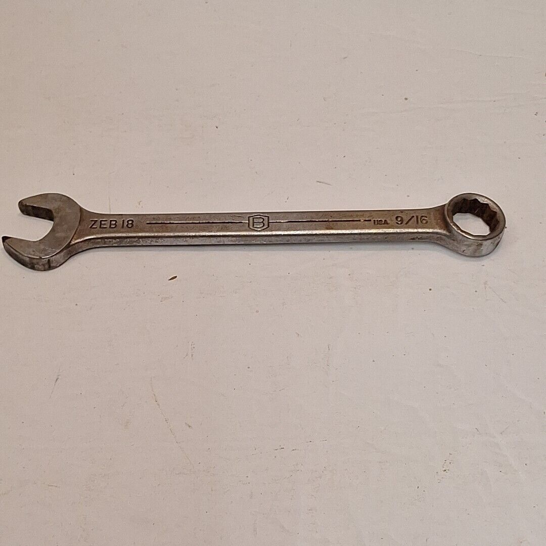 Vintage Bonney Tools Combination Wrench USA 9/16\