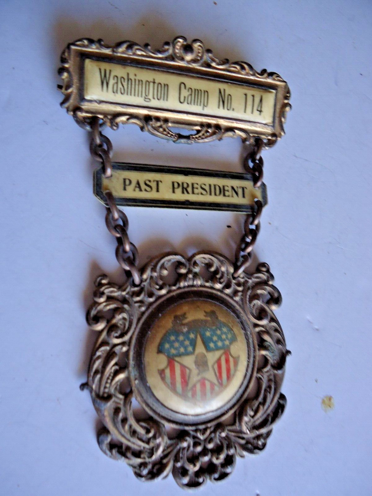 Antique Fraternal Badge / Medal POSA P.O.S. of A. Washington Camp PAST PRESIDENT
