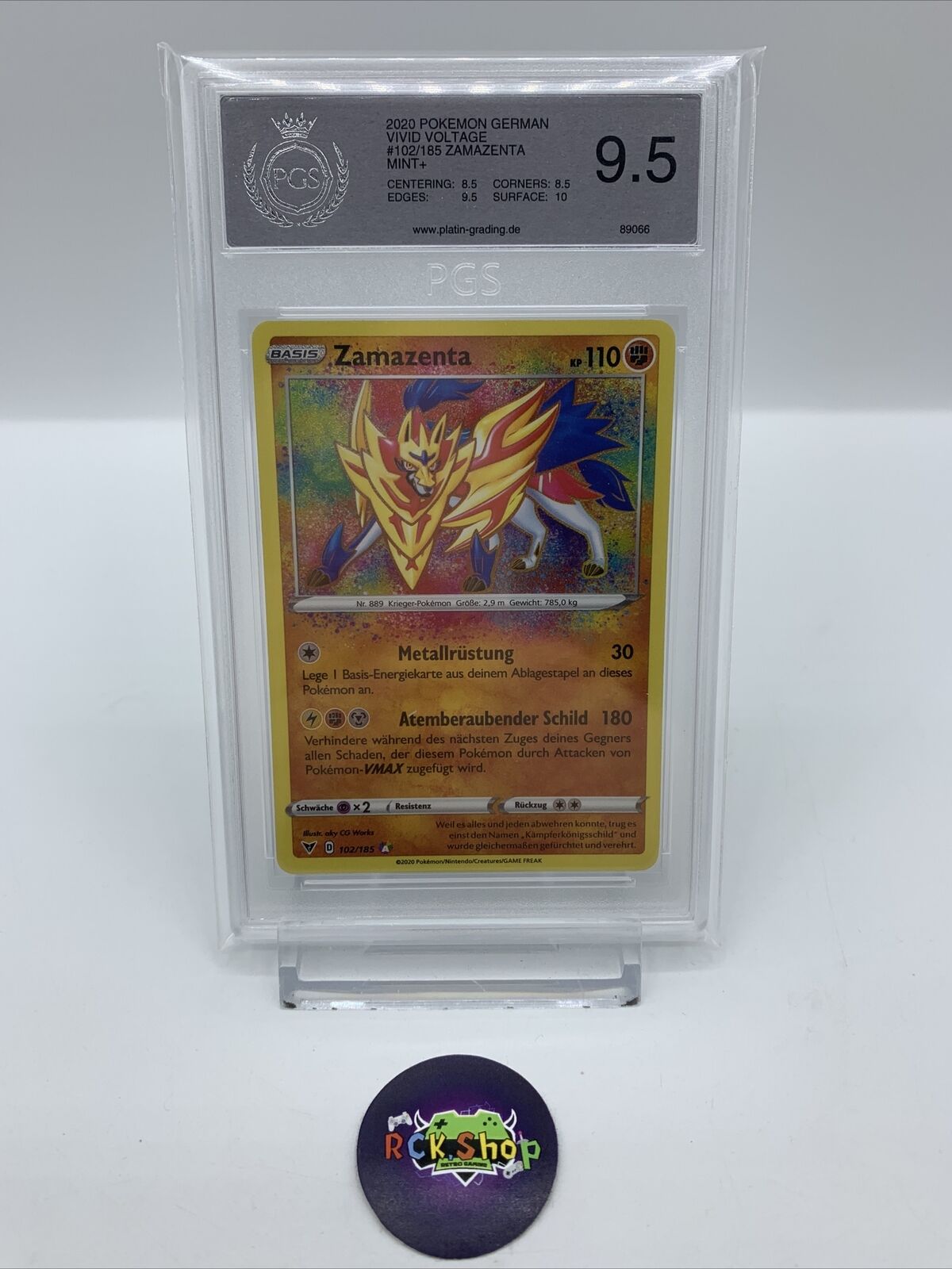 Pokemon Card PGS 9.5 - Zamazenta 102/185 - Vivid Voltage - MINT+ - NO PSA
