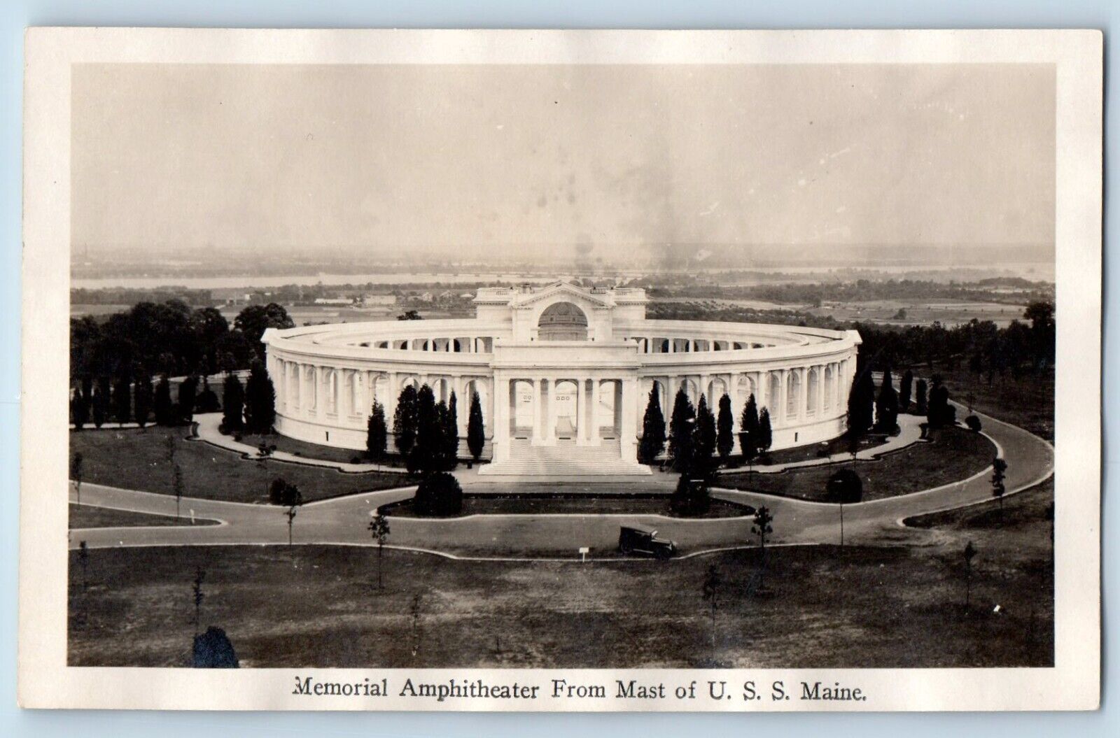 U S S Maine Postcard RPPC Photo Memorial Amphitheater From Mast c1910's Antique