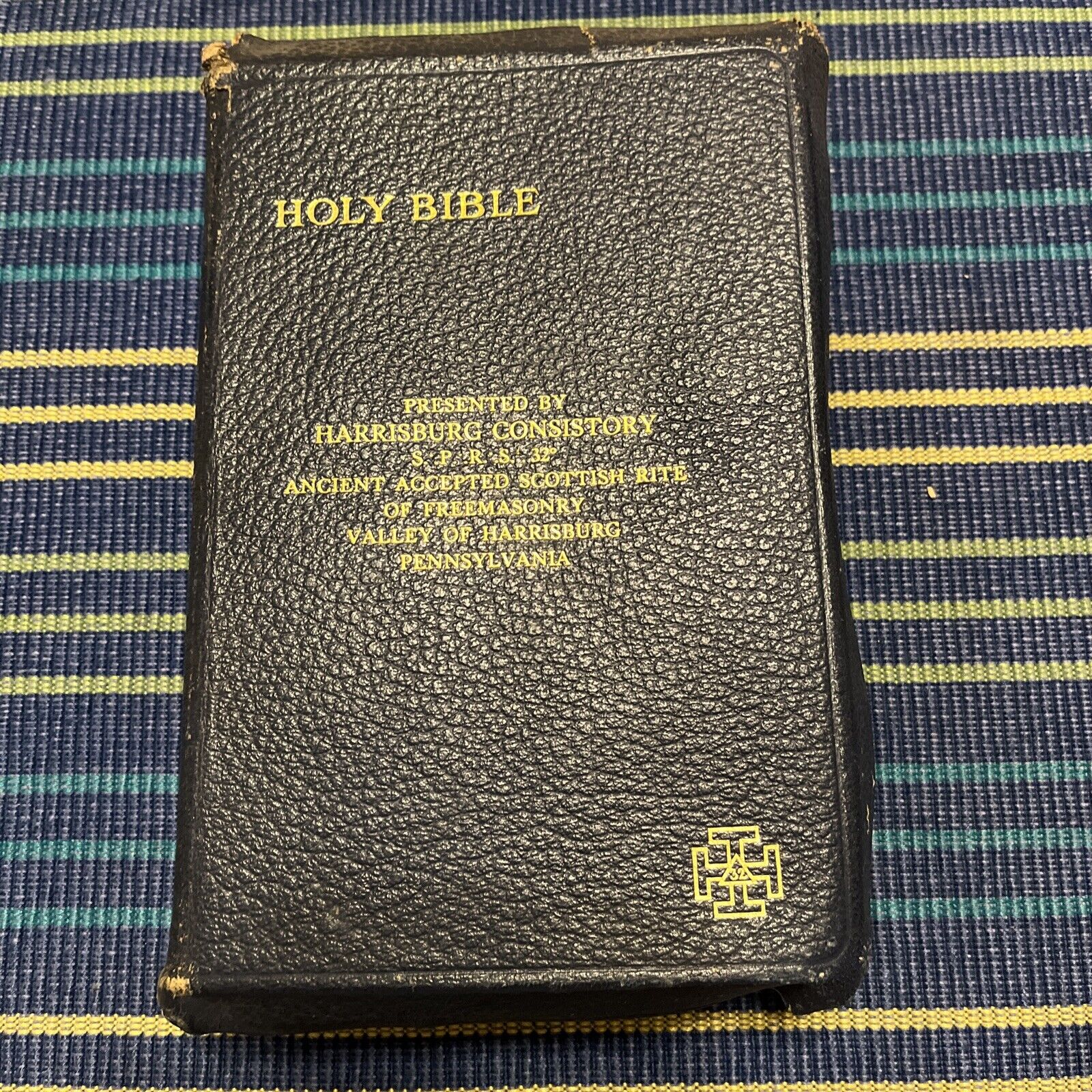 Vintage masonic holy Bible consistory second-degree Fd38