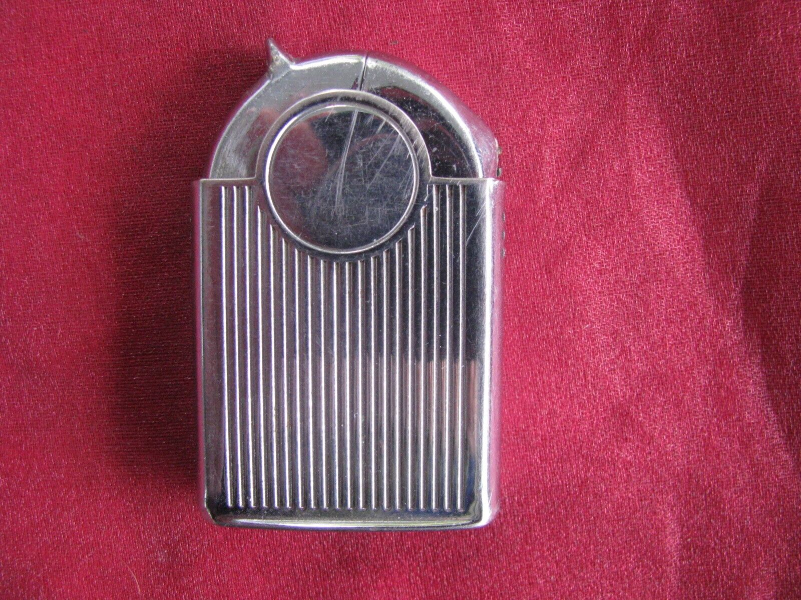 Vintage Speed Art Deco Petrol Lighter, Round Top