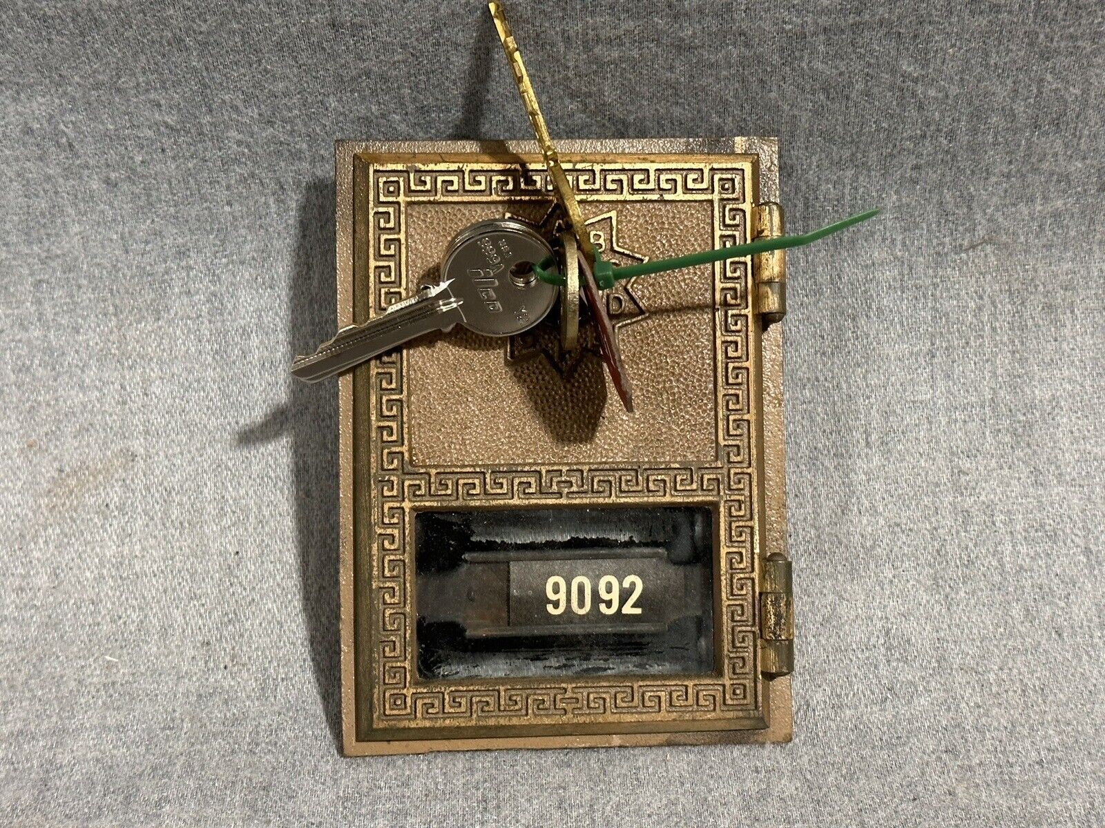 Antique Brass Post Office Lock With Keys (1-4 Keys)