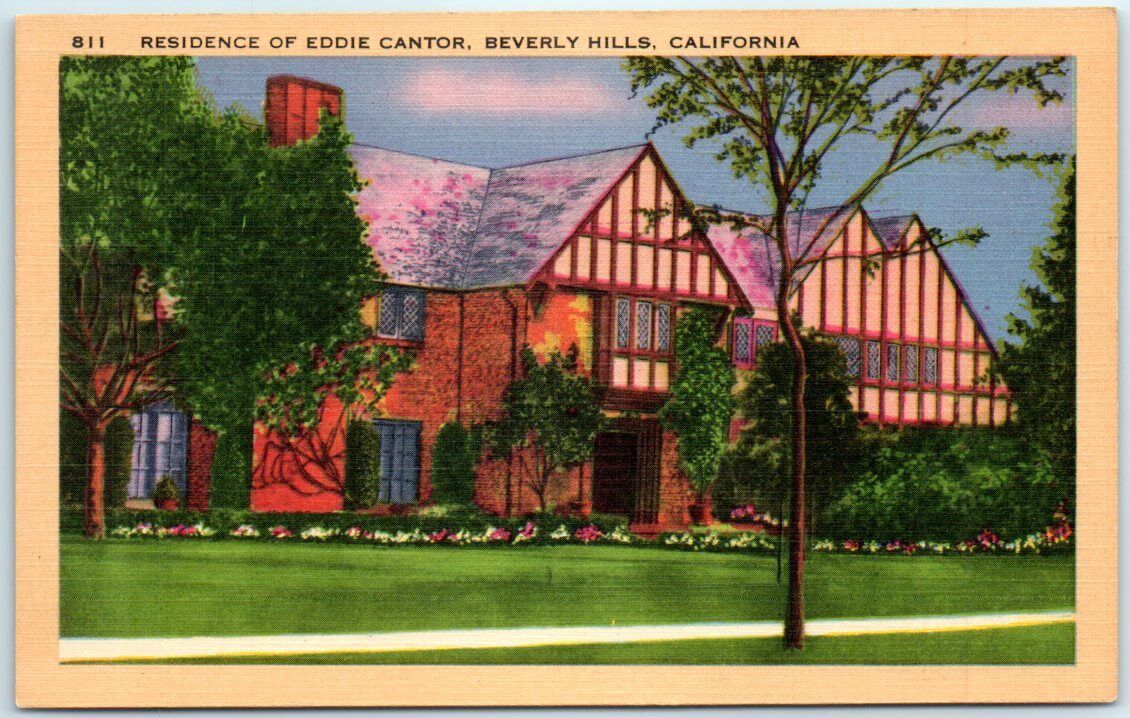 Postcard - Residence of Eddie Cantor, Beverly Hills, California