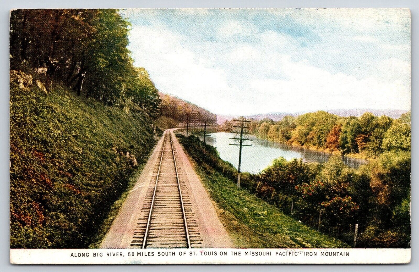 Original Old Vintage Antique Postcard Missouri Pacific Iron Mountain Railroad