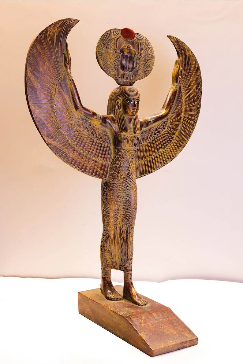 Beautiful Large Egyptian Goddess Isis, Winged Isis statue, Art for Goddess ISIS