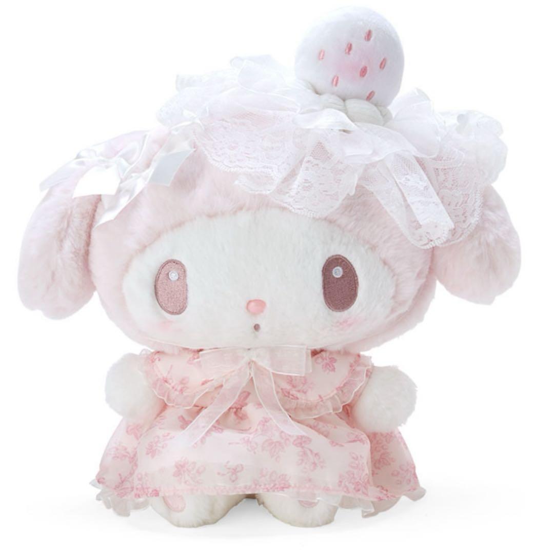 Sanrio My Melody Vintage Girly Birthday Plush Doll White Strawberry Tea Time 