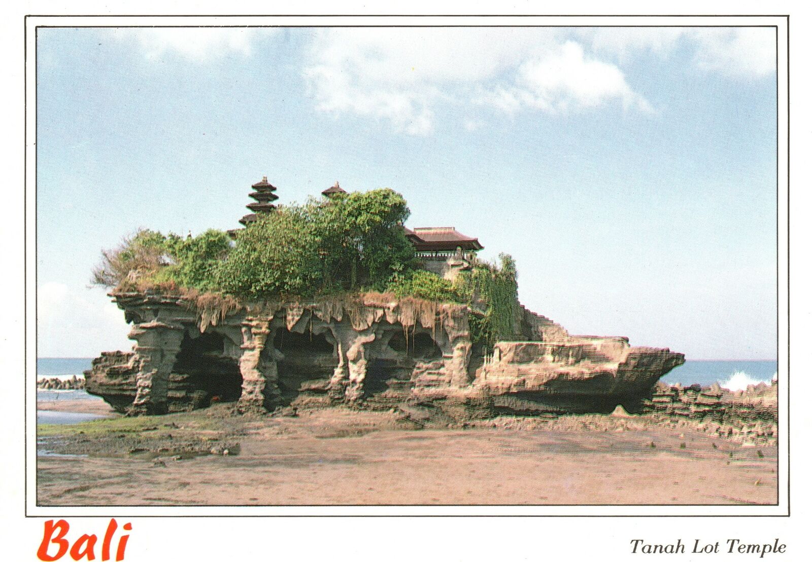 Vintage Postcard Tanah Lot Temple Bali Rock Formation Tabanan Regency