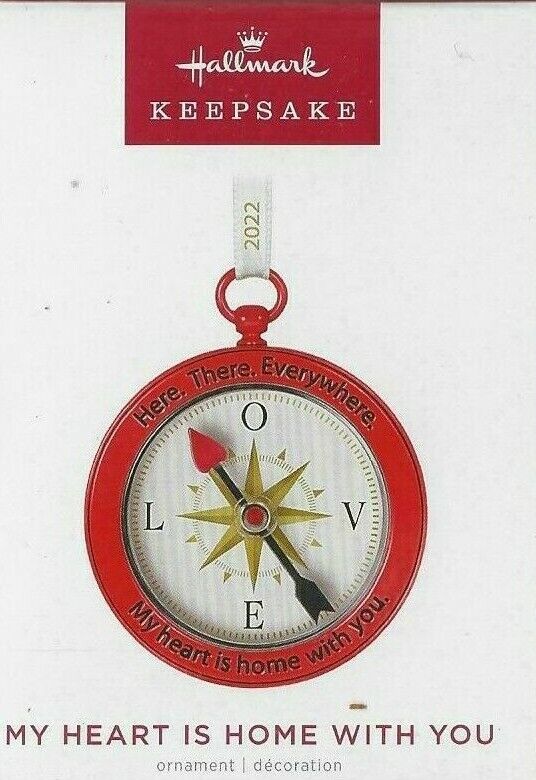 Hallmark Keepsake 2022 My Heart is Home With You Metal Compass Ornament New