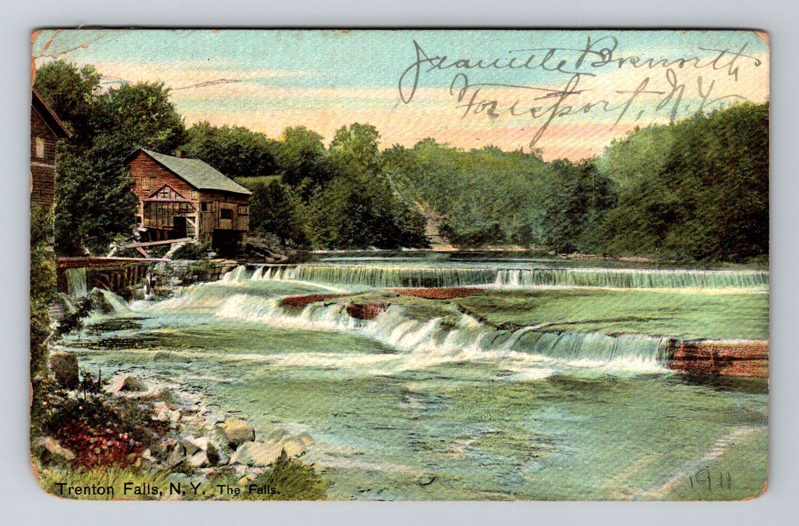 Trenton Falls NY-New York, Trenton Falls Vintage Souvenir Postcard