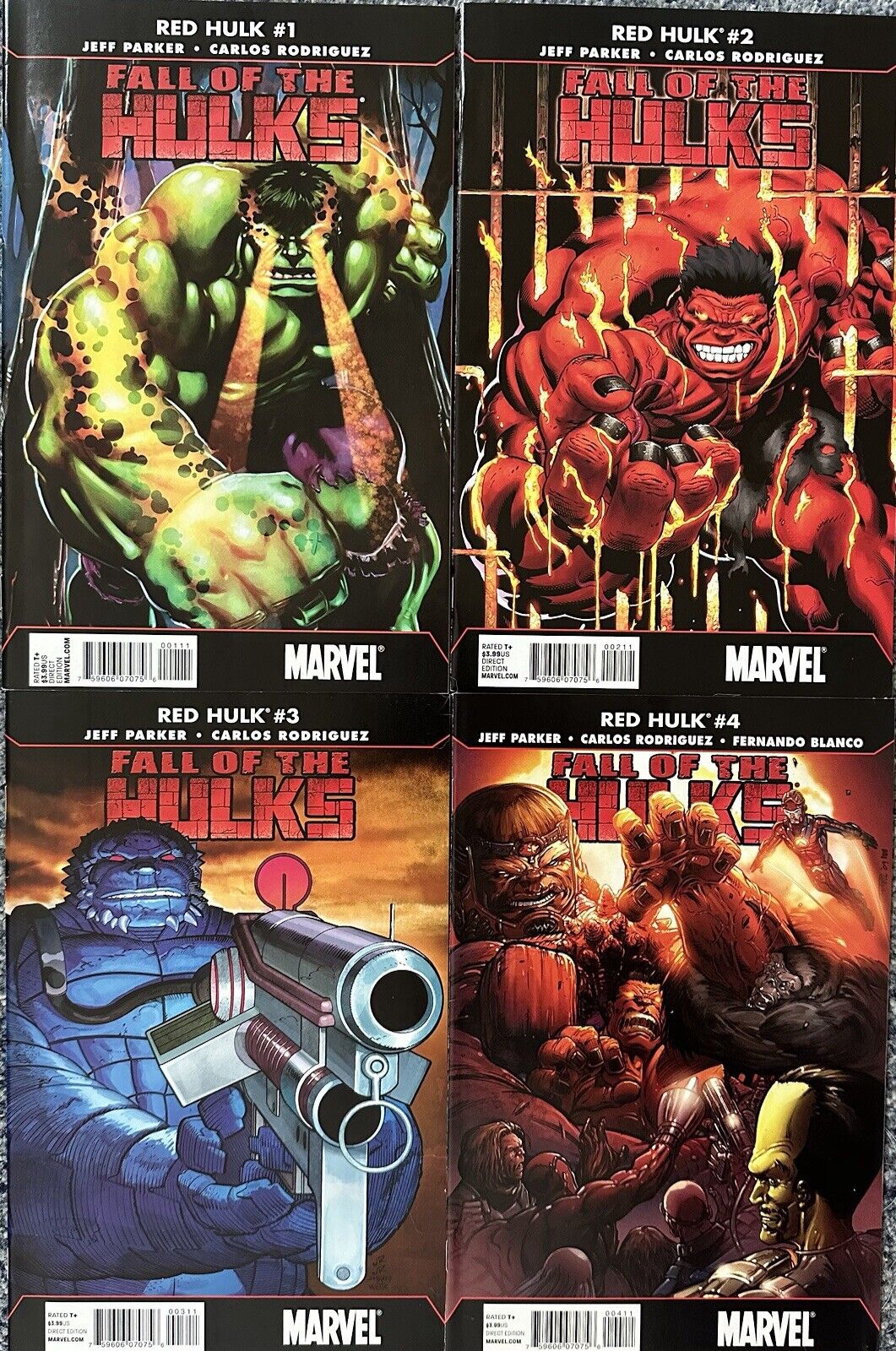 4 LOT set - Red Hulk #1 + 2 + 3 + 4 - Fall of the Hulks (Marvel comics 2010)