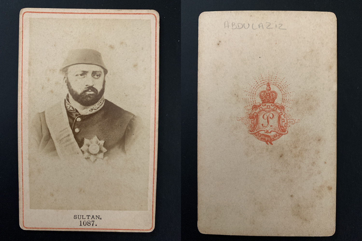 Ottoman Empire, Sultan Abdulaziz Vintage cdv albumen print - Abdulaziz or Abdü