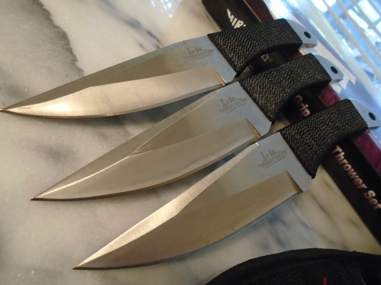 Gil Hibben Large Triple Throwing Knife/Knives Dagger Set GH0947 8 1/2\
