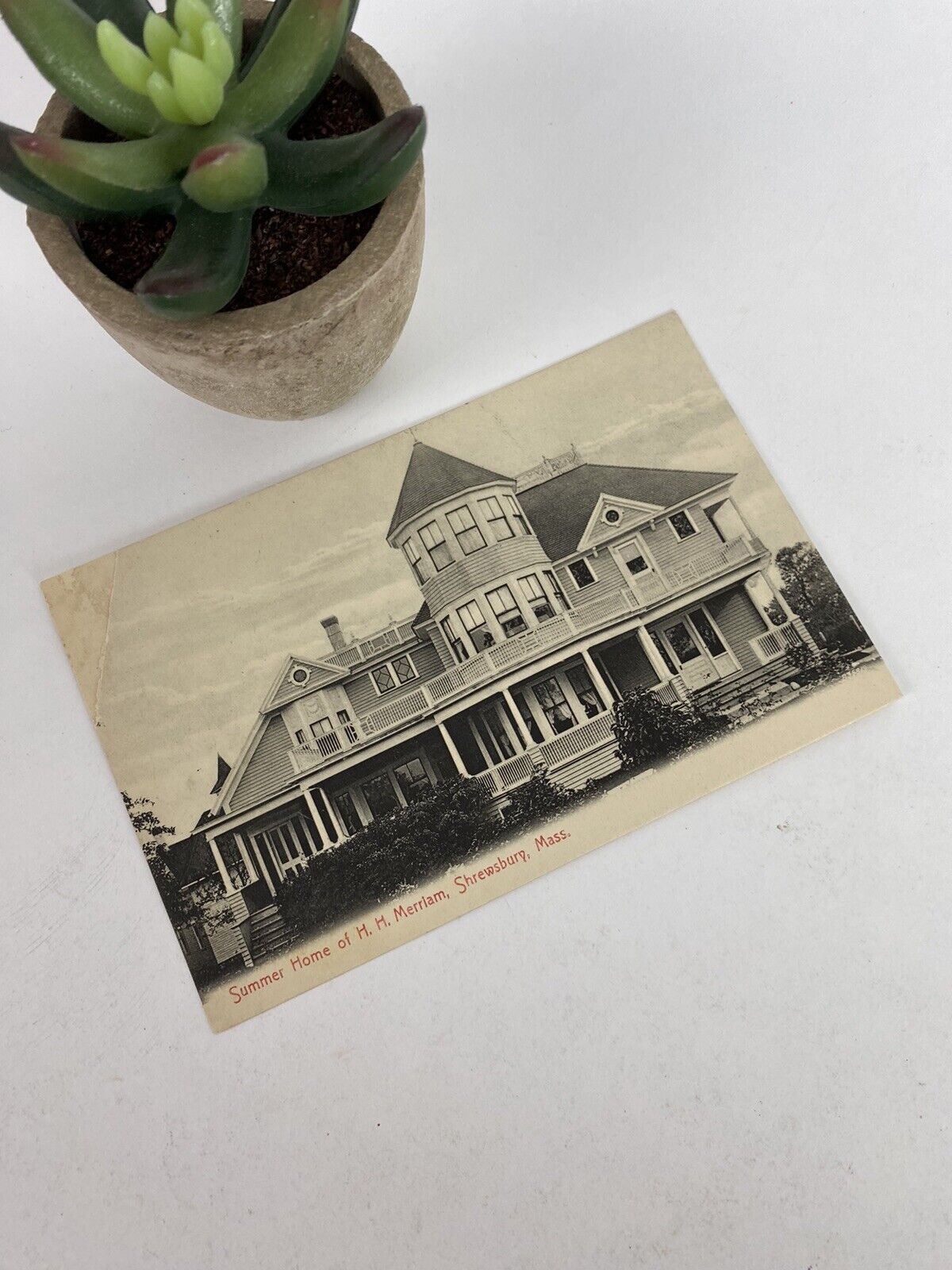 Antique Photo Postcard Summer Home of H.H. Merriam, Shrewsbury, MA Unused Card