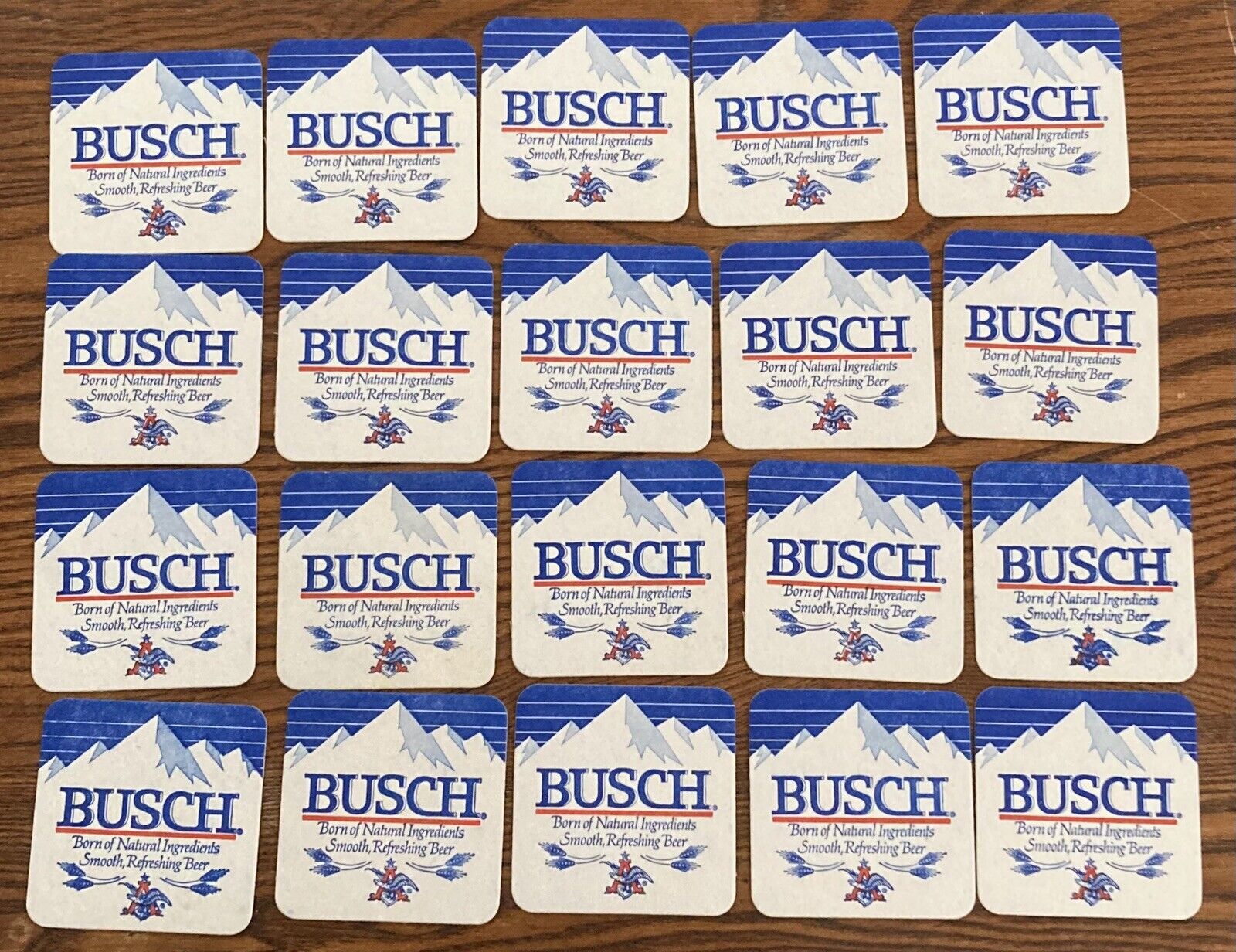 Busch Beer Coasters Lot of 20 Two Different Reverse Sides