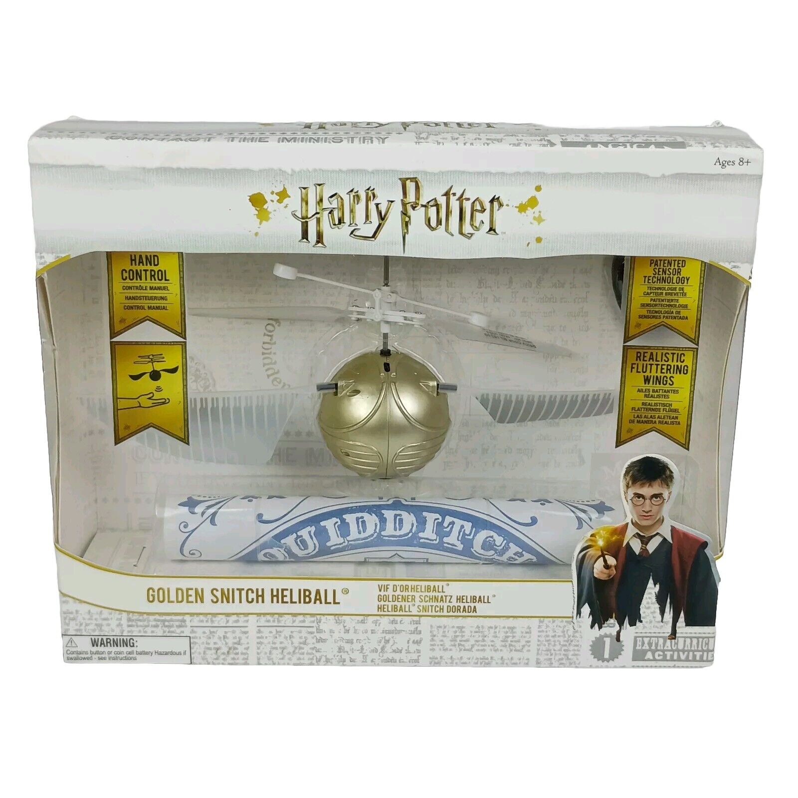 Harry Potter Golden Snitch Heliball Toy Hand Control with Fluttering Wings NEW