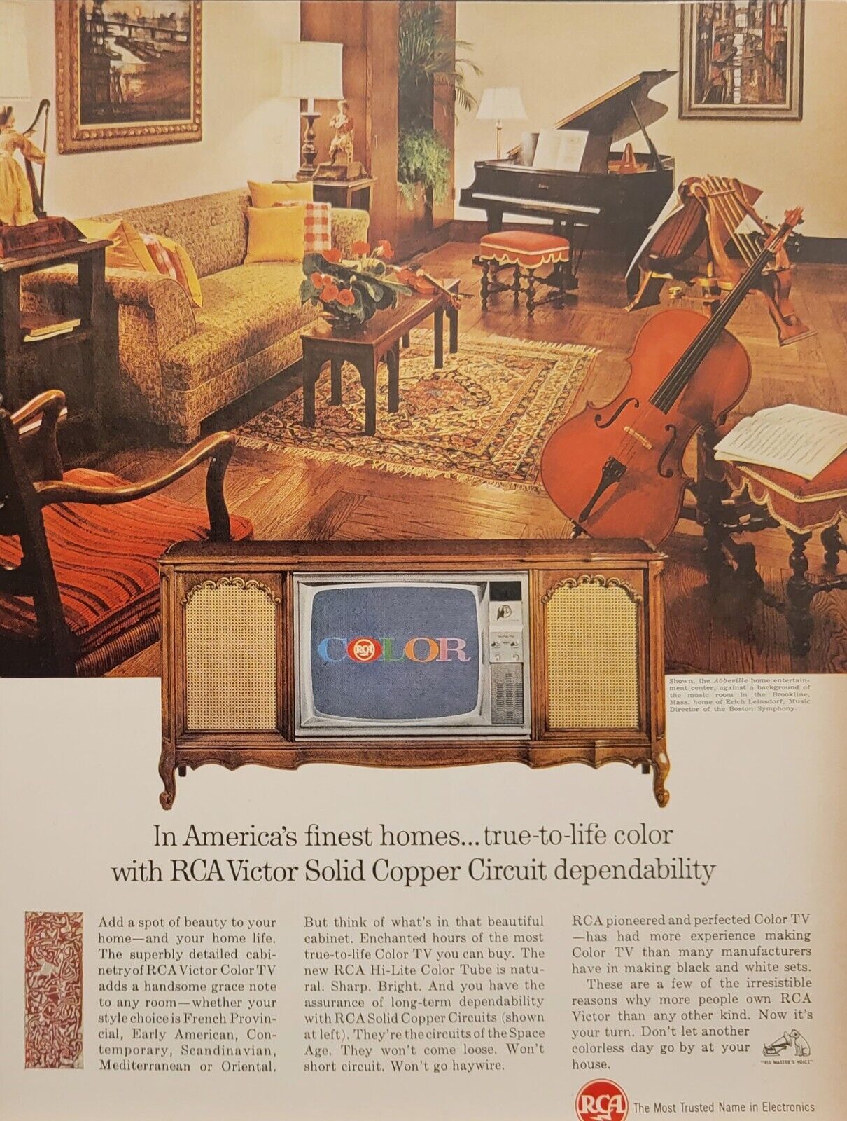 1974 RCA Victor Solid Copper Circuit Color TV Print Ad Hi Lite Color Tube