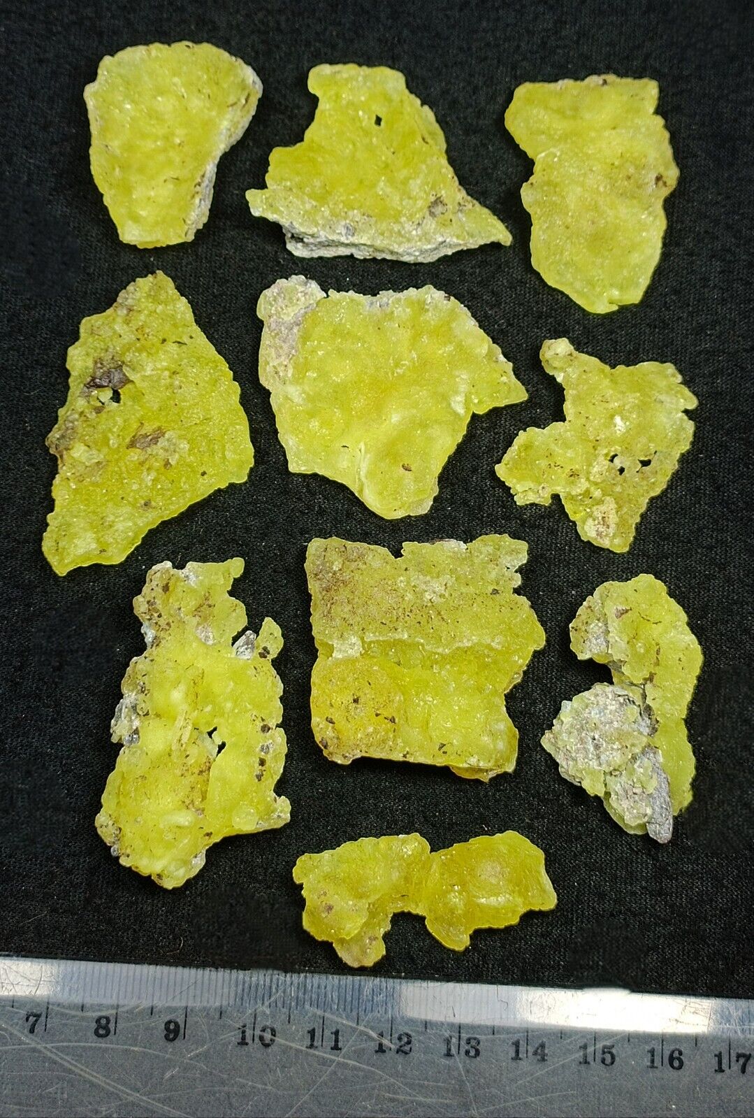 Natural Yellow Color Brucite Crystals with nice color ( 10 PCs ) - Pakistan 