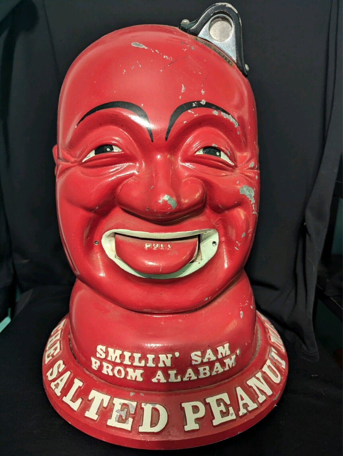 Vintage Smiling sam from alabam Peanut despensor