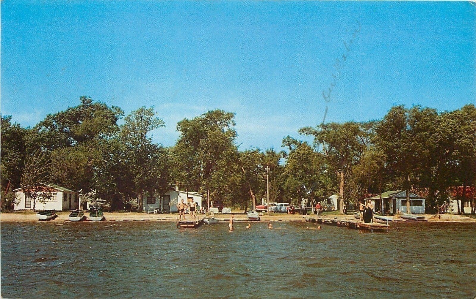 Ottertail Minnesota~Rush Lake~Shady Grove Resort~Cabins on Beach~1959 Cars