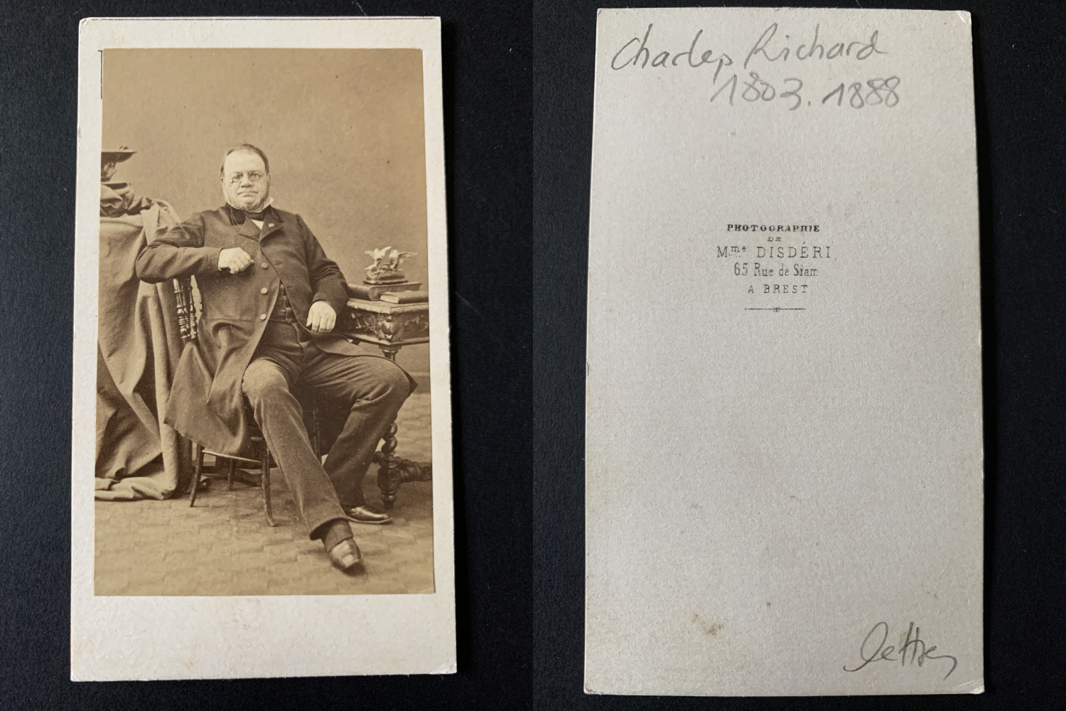 Disderi, Paris, Charles Richard Vintage cdv albumen print.1803_1888Conservat