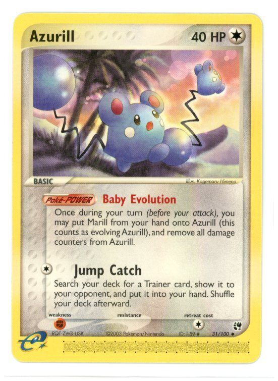 Azurill 31/100 EX Sandstorm Pokemon Card