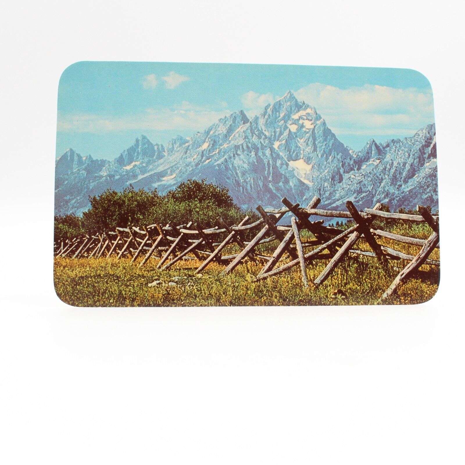 Grand Teton Mountain Range Wyoming Postcard View From Moran-Jackson Hwy