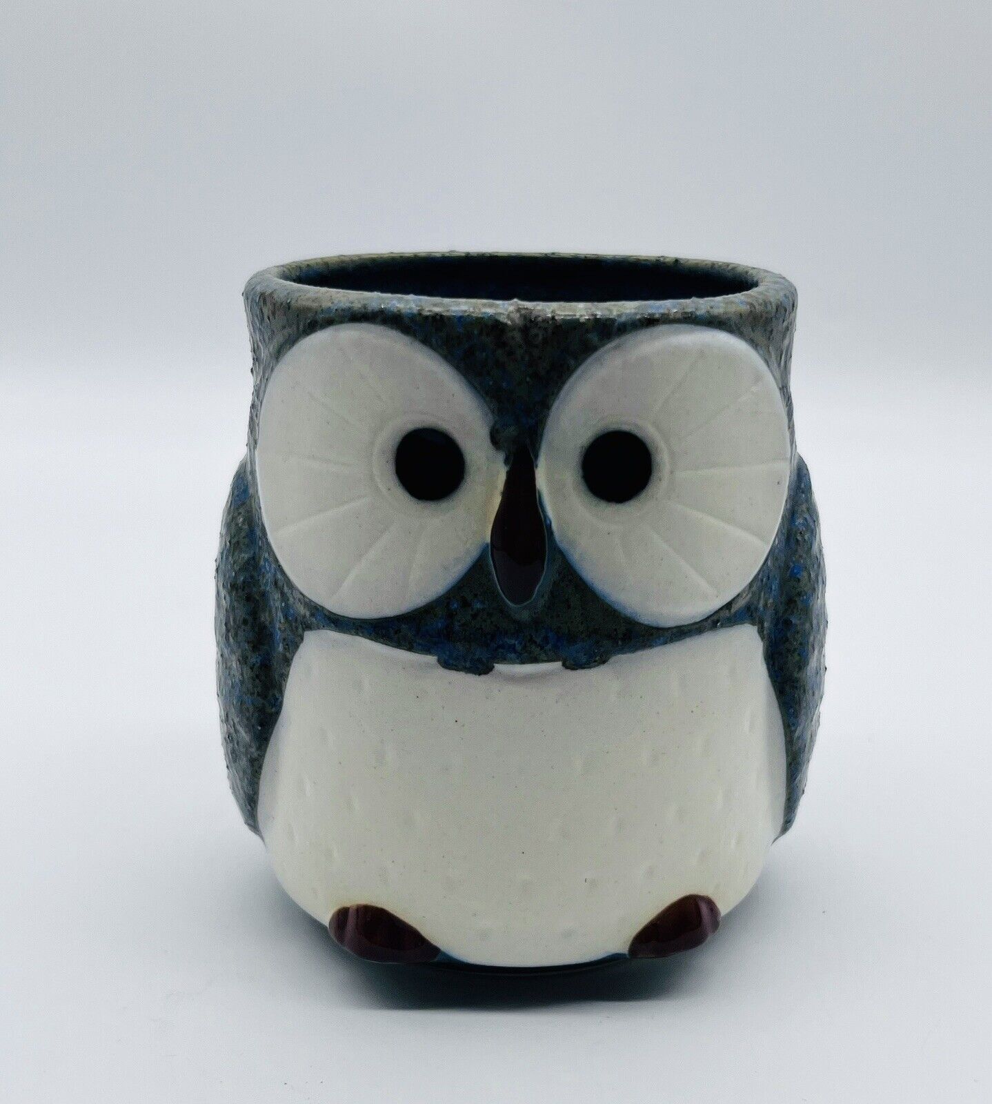 Japanese Stoneware Blue Owl Tea Coffee Mug