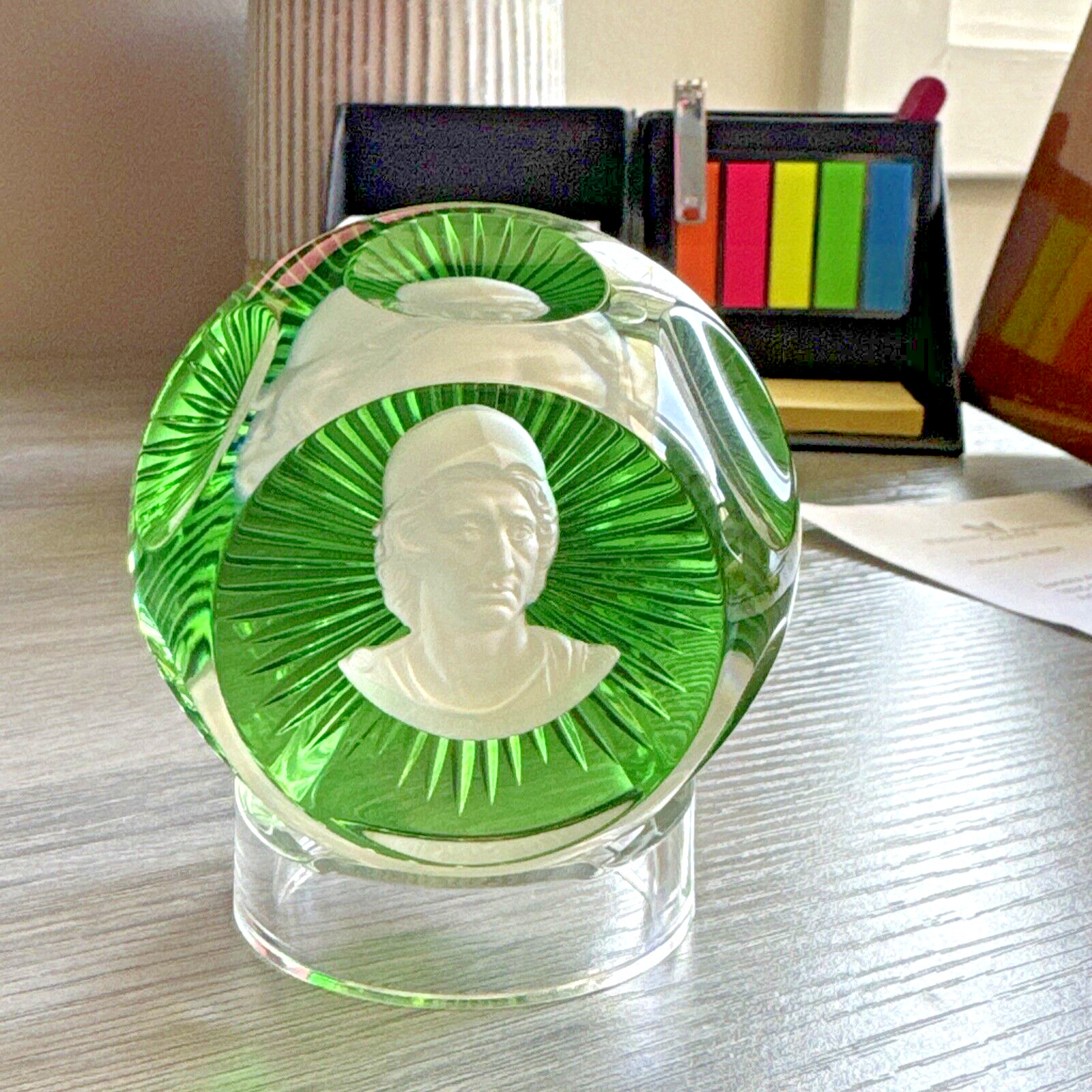 RARE Alexander the Great 1975 Baccarat Franklin Mint Crystal Paper Weight