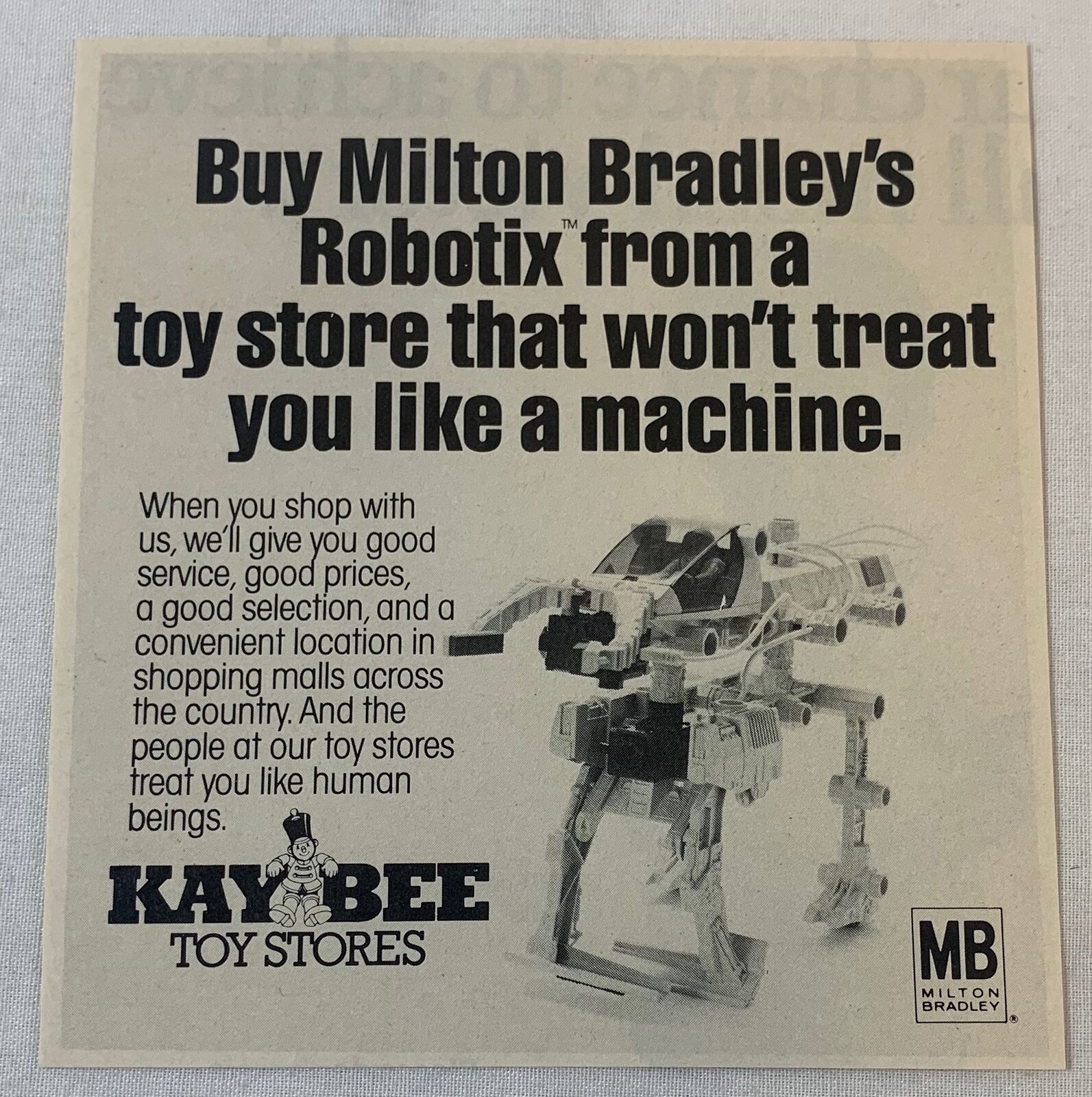 1984 Kay Bee Toy Stores ad ~ MILTON BRADLEY\'S ROBOTIX