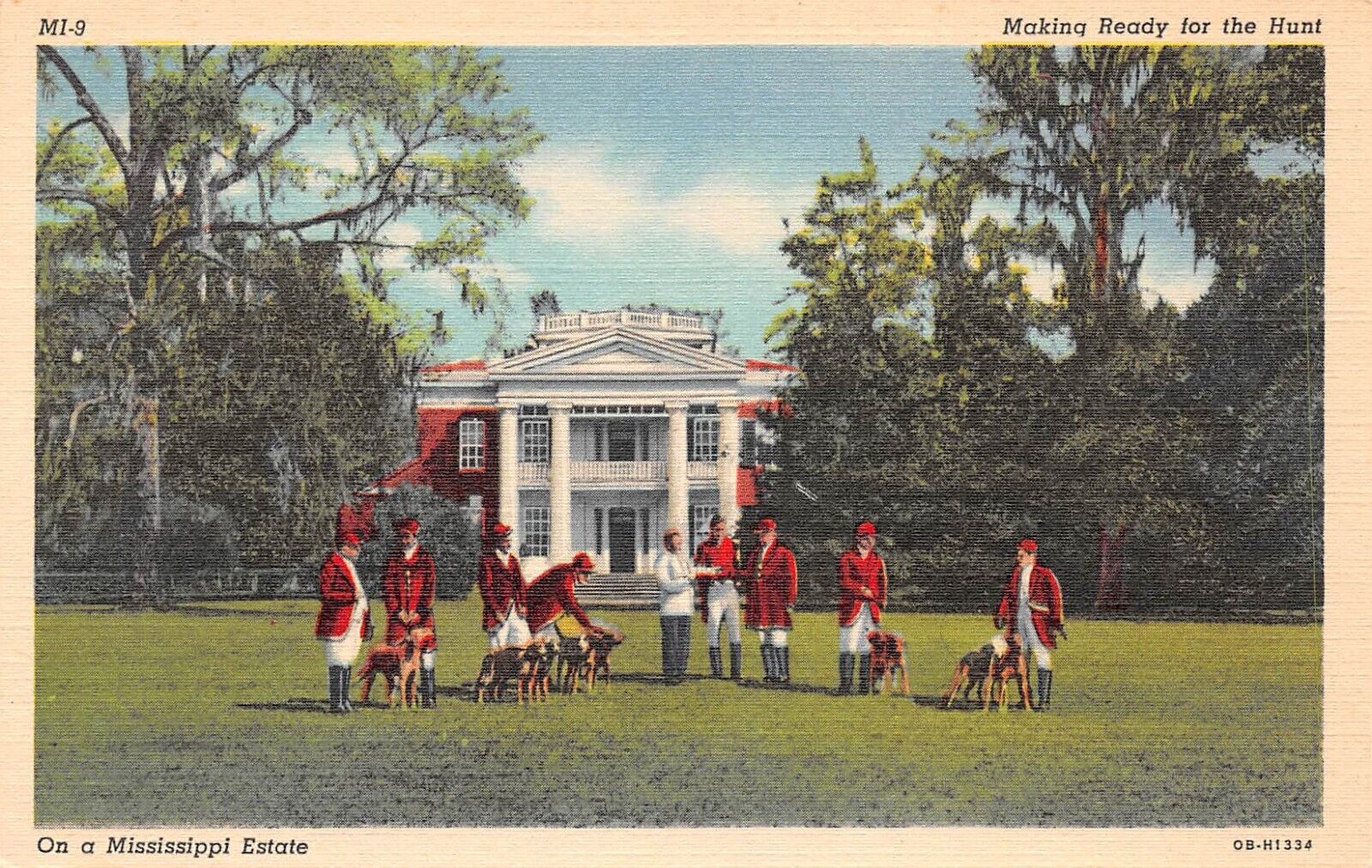 Making Ready For The Hunt On A Mississippi Estate Postcard 4460