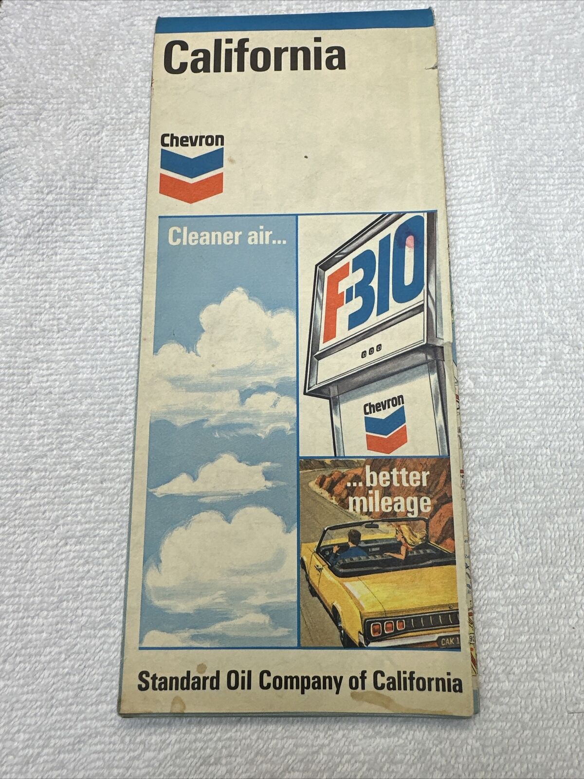 Vintage 1972 Chevron Standard Oil CALIFORNIA Road Travel Map