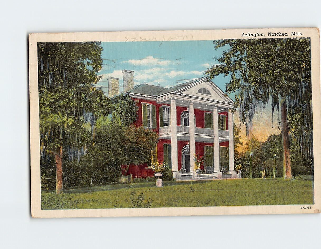 Postcard Arlington Natchez Mississippi USA