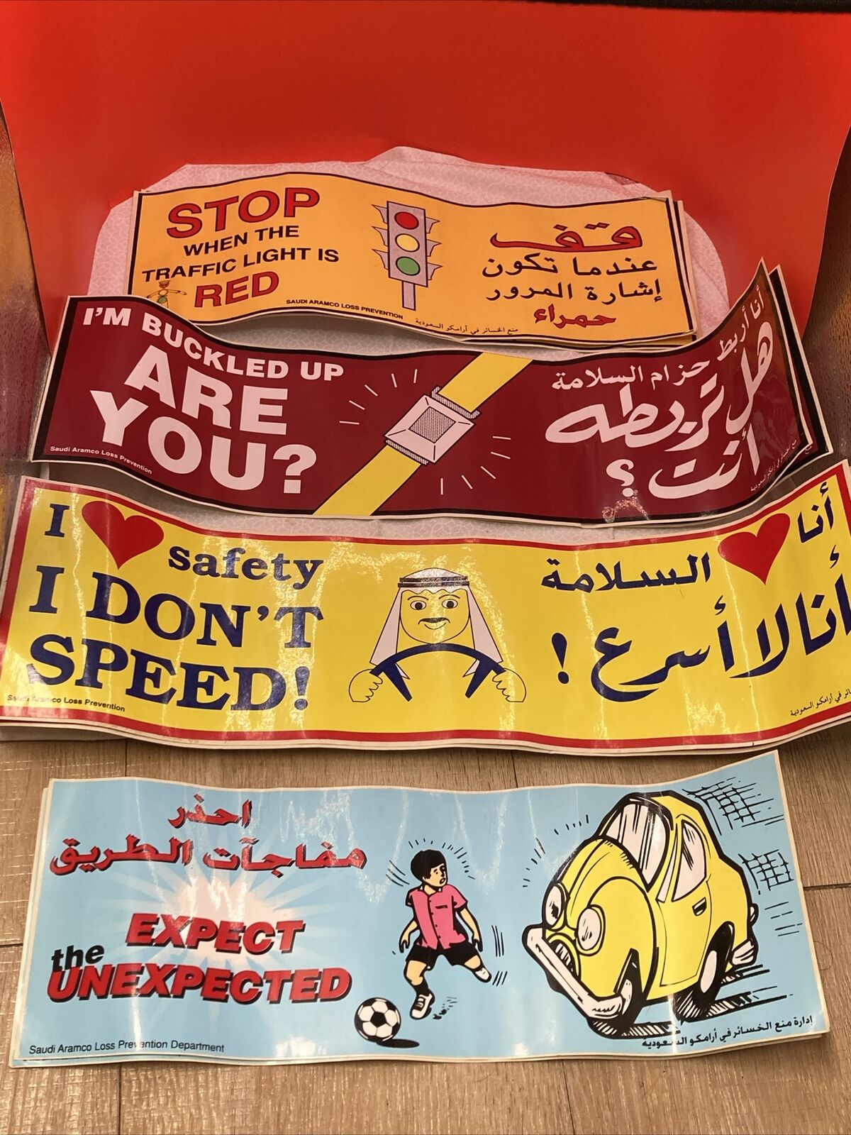 Saudi Arabia bumper stickers eight HUGE Vintage Auto Safety