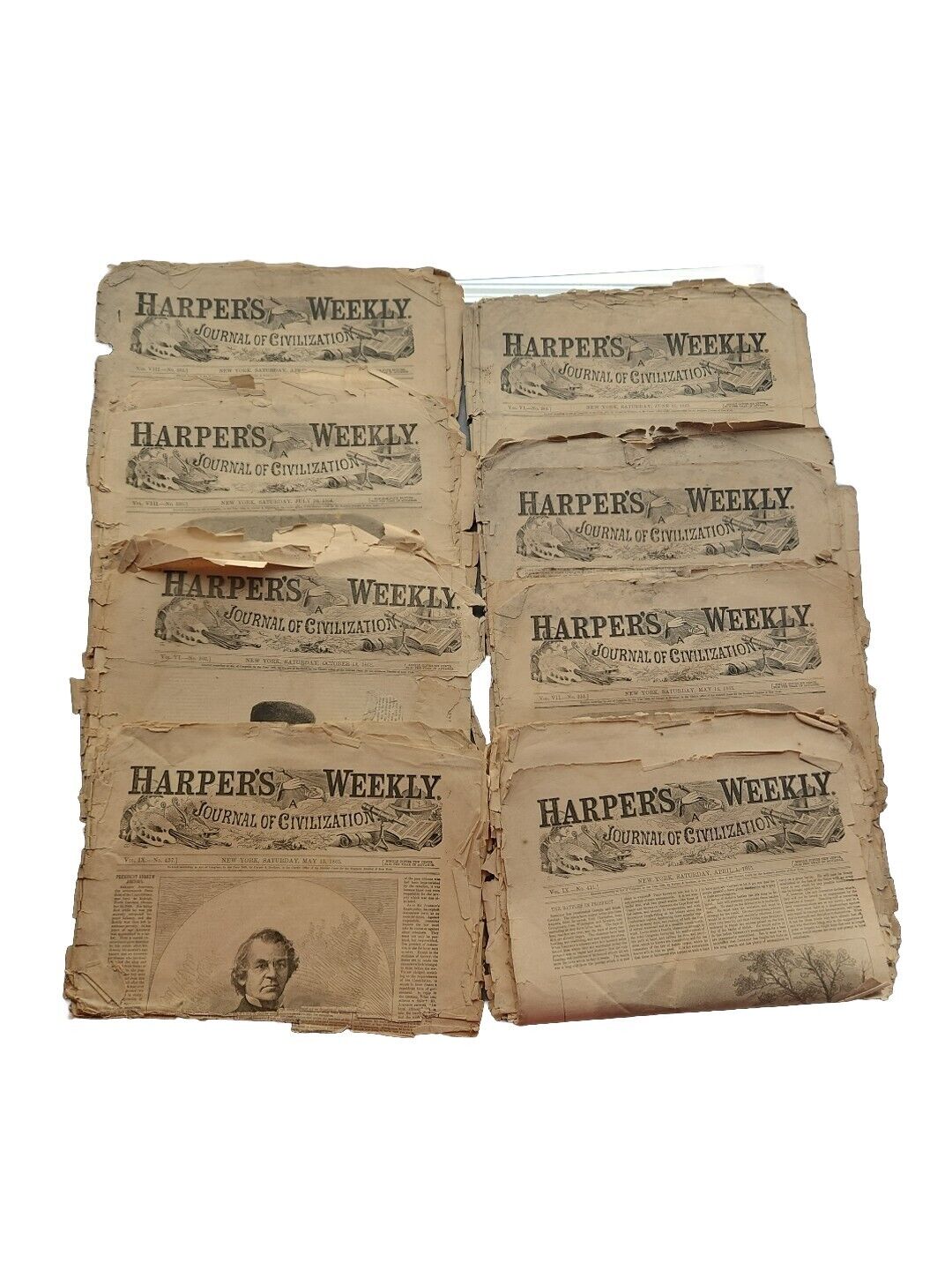 Authentic Original 1862-65 Harper\'s Weekly Magazine American Civil War Era Paper