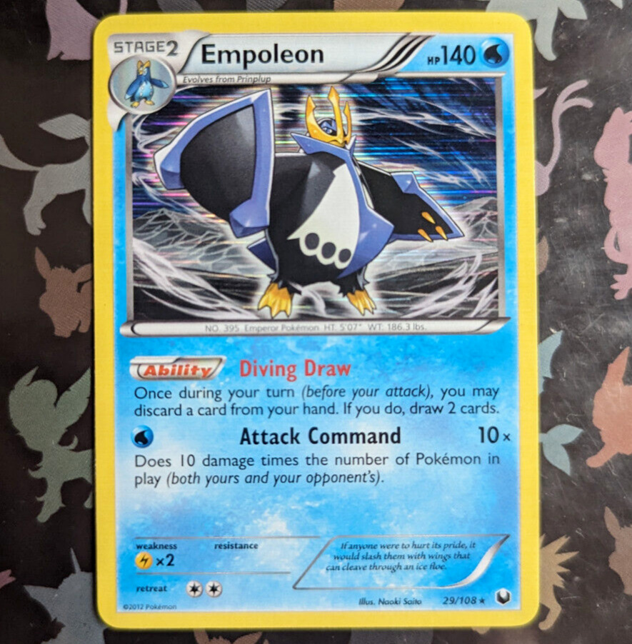 Empoleon 29/108 Holo Rare Black & White Dark Explorers Pokemon Card NM/Exc