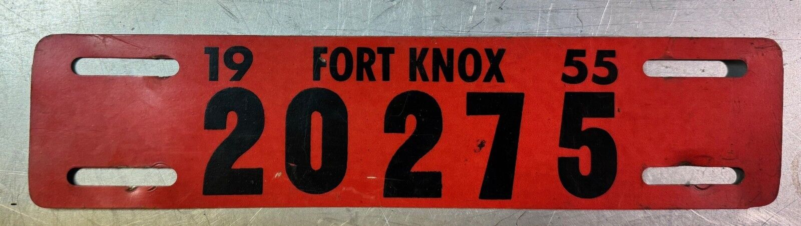 Vintage Fort Knox rare 1955 license plate topper Hot rat rod military