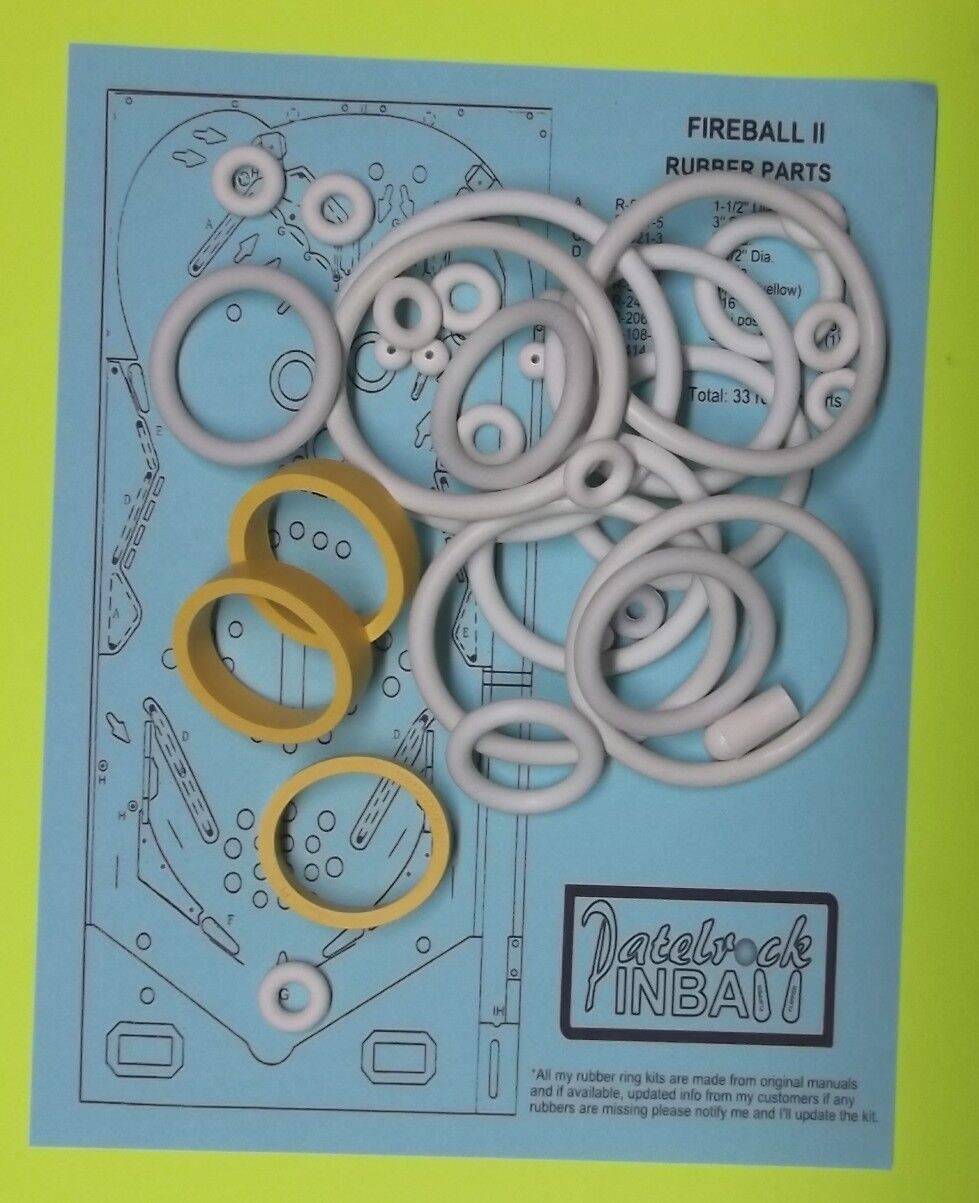 1981 Bally Fireball II Pinball Machine Rubber Ring Kit