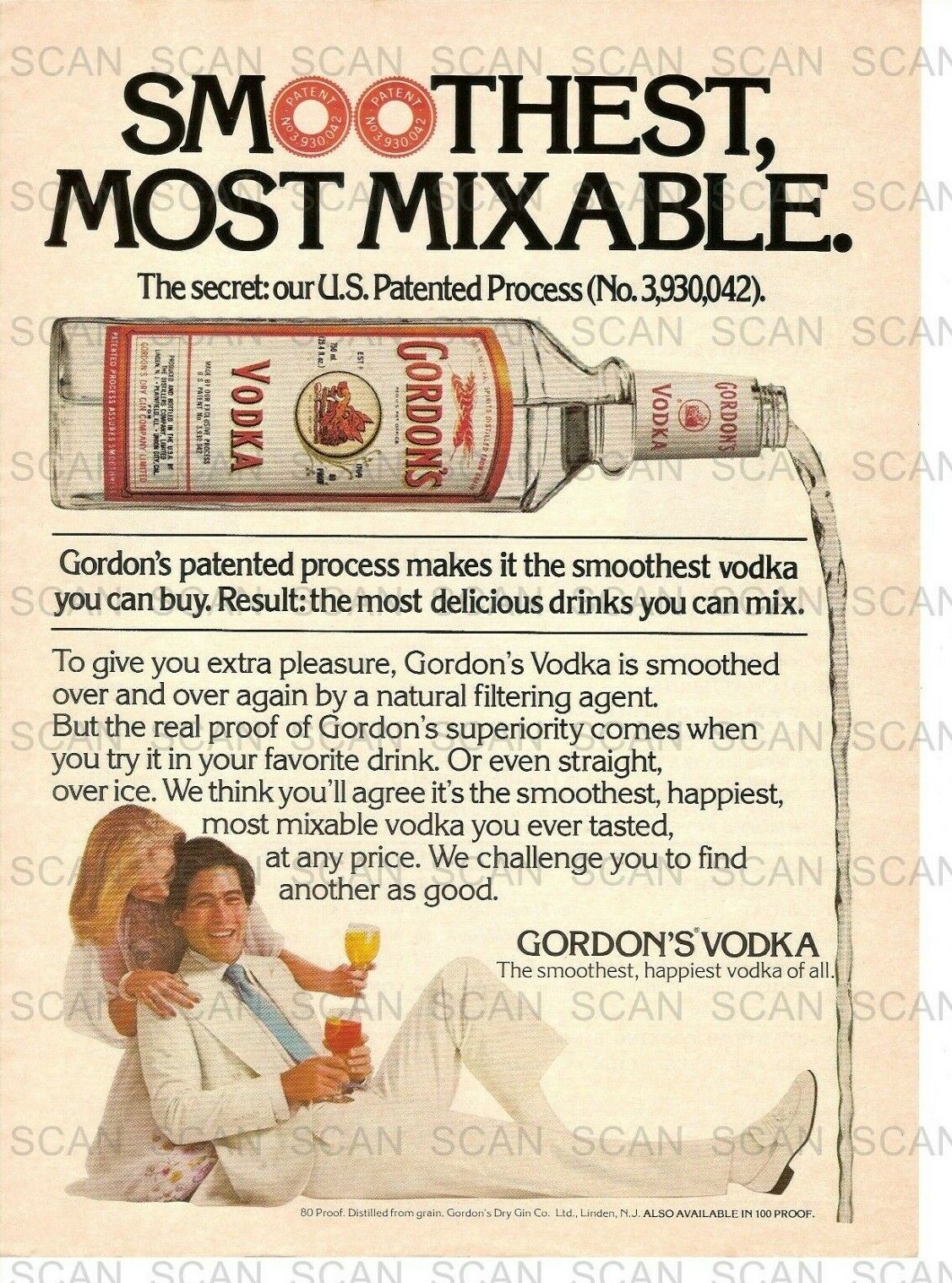 1978 Gordon's Vodka Vintage Magazine Ad   'Smoothest, Most Mixable'