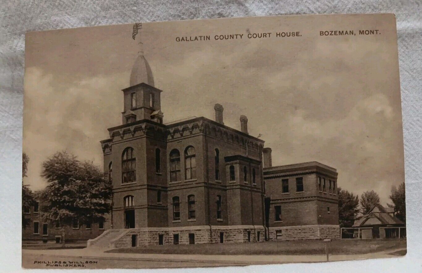 Montana Bozeman Gallatin County Court House Postcard 1907-1915 postcard VGd