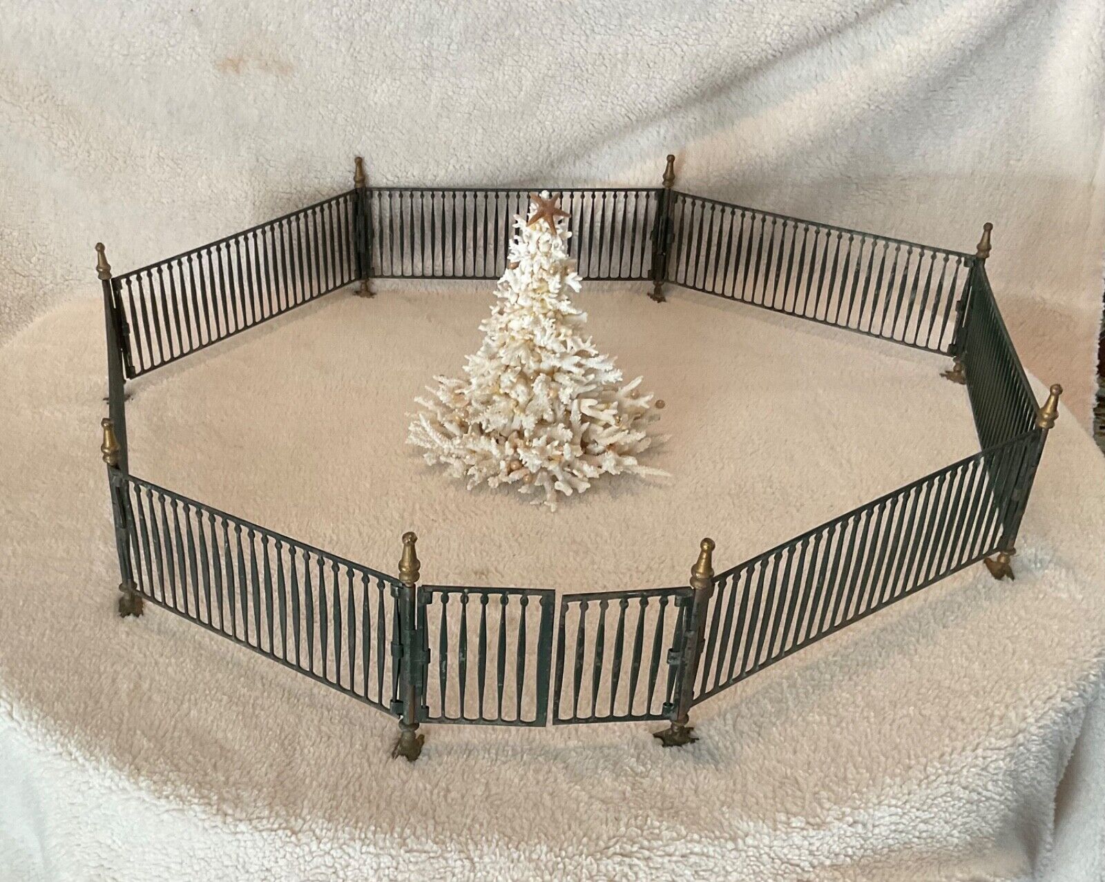Antique Victorian Wrought Iron Fence For Christmas Tree Or Dollhouse